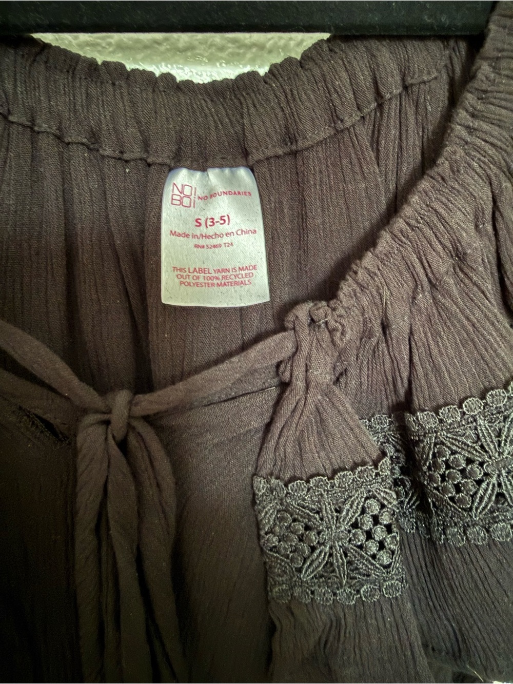 Black Ruffled Top - Picture 2 of 2